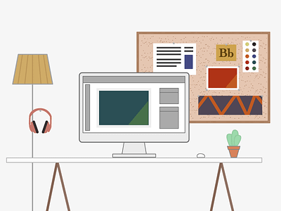 Get Work Done creative creatives design designer desk flat illustration work station