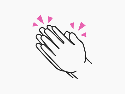 Clapping Hands Emoji apple flat black and white emoji happy friday icon pink