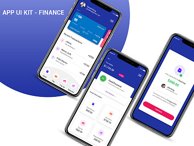 App Ui Kit - Finance bank app design finance app design iphone app design latest design money payment method payment transfer saving app design uikit
