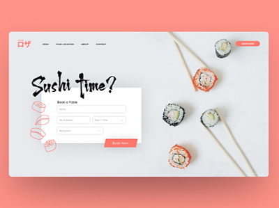 Rosa sushi bar website design branding figma figmadesign graphic design landing design sketch sushi sushi bar sushi logo ui webdesign website website concept