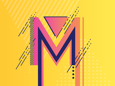 Monogram Letter M creative design gradient icon illustration letter lines logo monogram type design vector