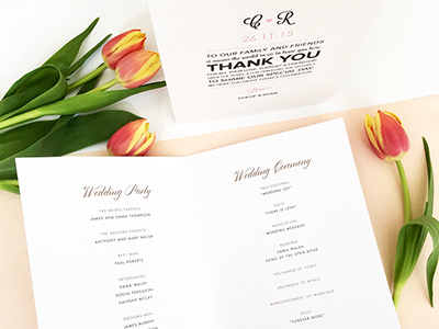 Simple & Elegant Wedding Program cards order of service wedding wedding program wedding stationery weddings