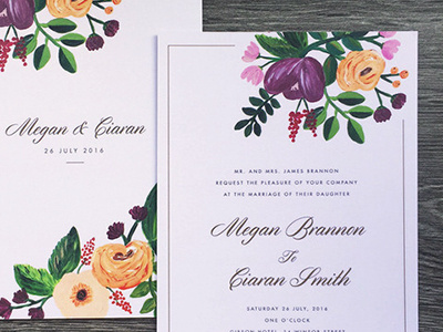 Allure Wedding Invitation cards flowers painting wedding stationery weddings