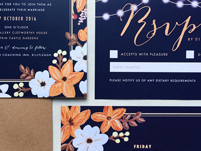 Autumn Tones cards flowers invitations painting wedding invitations wedding stationery weddings