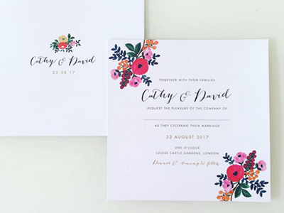 Floral Celebration Wedding Invitation