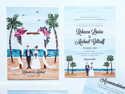 Tropical Dream cards exotic invitations painting tropical wedding invitations wedding stationery weddings