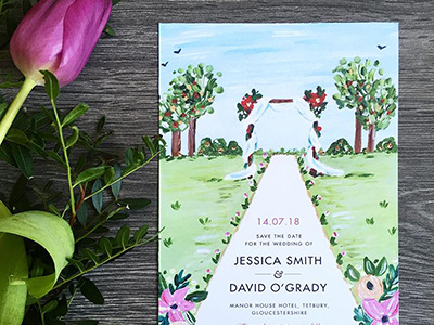 Floral Delight cards flowers invitations painting save the date wedding invitations wedding stationery weddings