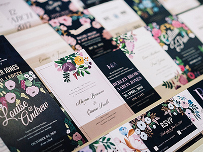 Roco & Miley stationery cards flowers invitations painting wedding invitations wedding stationery weddings