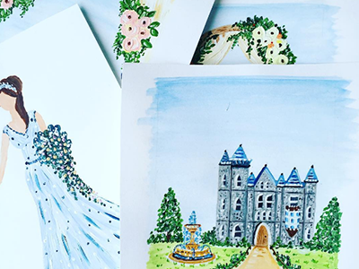 Original Paintings cards flowers invitations painting wedding invitations wedding stationery weddings