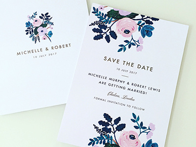 Blush Save the Date cards flowers painting save the date save the date cards wedding stationery weddings