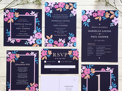Forever Floral cards flowers invitations painting wedding invitations wedding stationery weddings