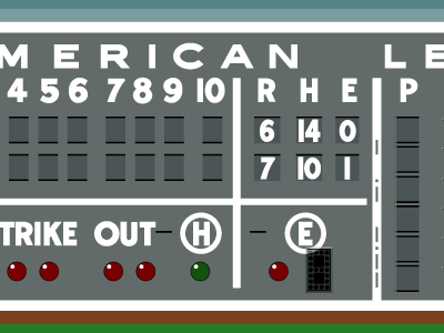 Game 6, 1975 baseball fenway green monster red sox scoreboard vector world series