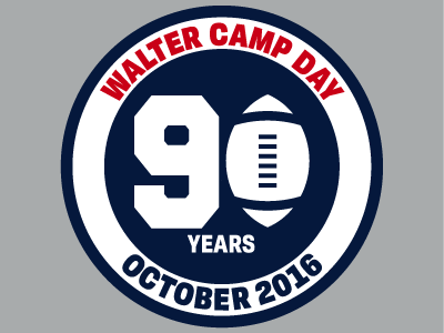 Walter Camp Day 90 Years football illustrator vector