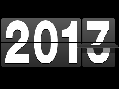 Happy New Year 2016 2017 black flip clock gray happy new year white