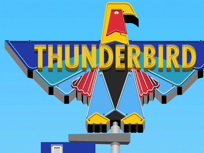 Tbird Sign Detail Day illustrator neon new mexico sign thunderbird