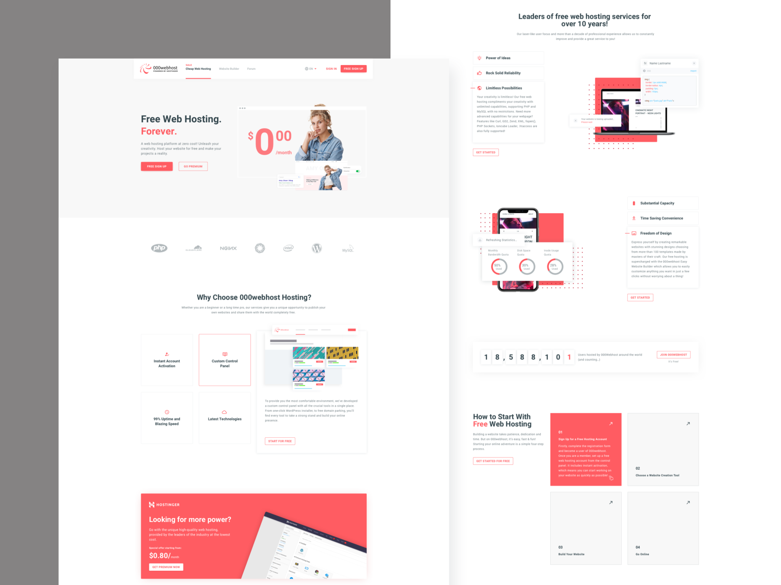 000Webhost Home Page by Aivaras Bončkus for Hostinger on Dribbble