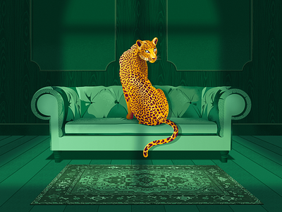Two minutes to midnight carpet drawing illustration illustrator leopard pattern tiger