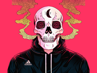 Adidas Skull adobe artwork illustration illustrator procreate skull smoke vector
