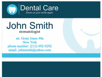 Dental Ordination Card branding dental dental care dental logo design illustrator logo vector