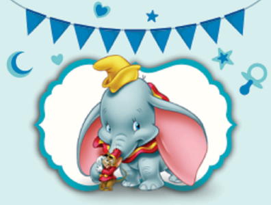 Birthday Card birthday birthday card blue design dumbo elephant illustrator vector