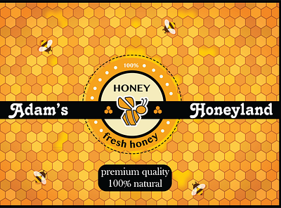 Honey Sticker branding design honey honey bee illustration illustrator logo marketing typography ui vector