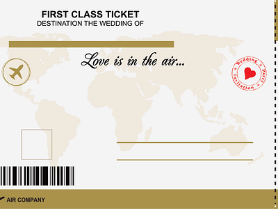 Wedding Invitation Plane Ticket