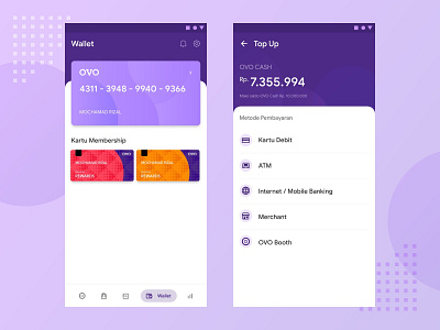 OVO Wallet Redesign Concept android app branding clean design design app finance finance app fintech flat icon icon app illustration ios minimal mobile ovo ui ux vector
