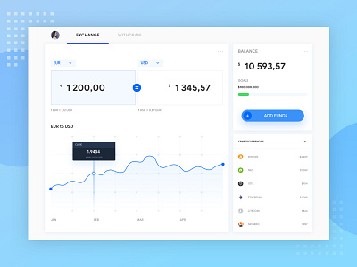 Exchange Dashboard app branding clean dashboard design design app exchange finance finance app fintech funds ui web design withdraw