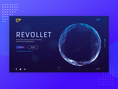Revollet Web Design Project banking banking app branding clean crypto cryptocurrency design design app finance finance app fintech gif illustration popup ux vector web