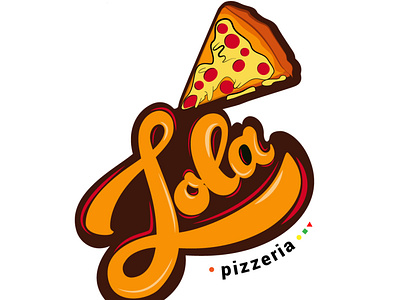 Lola Pizza branding design illustration letter logo lettering vector