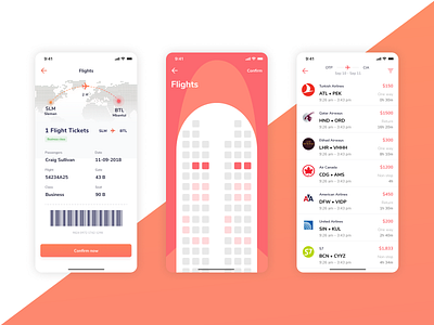 Travel App Concept app app concept clean color flight ios ticket ui