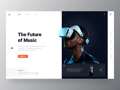 Musician - The Future of Music minimal music music app music concert musician new normal virtual reality vr web design
