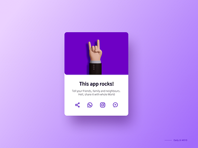 App share 010 daily ui daily ui 010 dailyui design illustration minimalistic purple share simple social share social share button ui