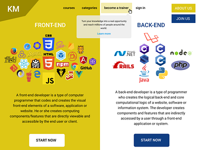 Back Front End 1 app branding design illistration logo minimal typogaphy ui ux vector website