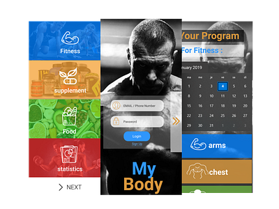 MY Body (Fitness-app) app design fitness fitness app fitness center fitness club iphone x minimal mobile ui ux