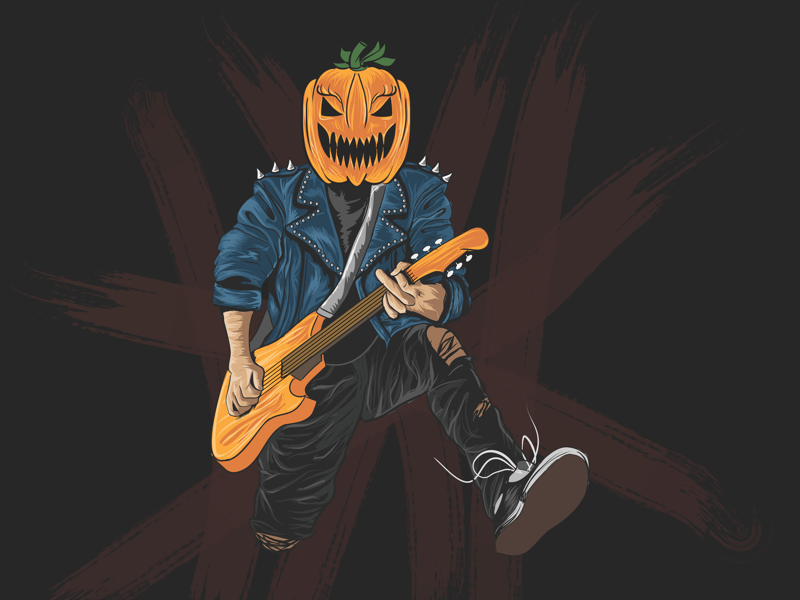 Punk Rock Halloween Pumpkin Illustration By Erfanda Ardha On Dribbble