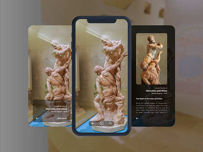 Museum AR app art artist artwork clean design minimal musem sculpture ui