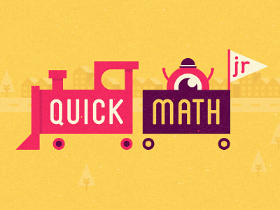 Quick Math Jr - logo app ios monster promo art train
