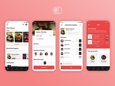 Cinema booking app - Meet new people to watch with