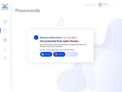 Browser extension not installed design password security ui ui ux