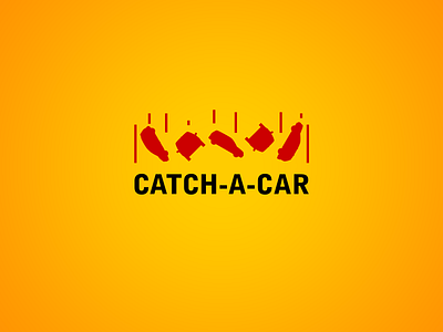 Catch A Car Logotype car concept falling logo taxi