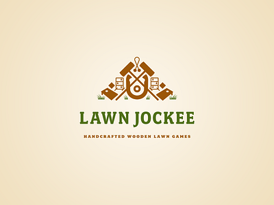 Lawn Jockee Logotype games handcrafted lawn logo logotype