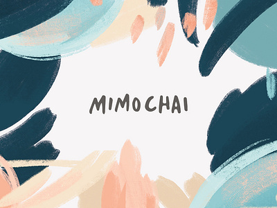 Mimochai Graphics branding brushstrokes charcoal graphicdesign illustration logo pastel pattern watercolor