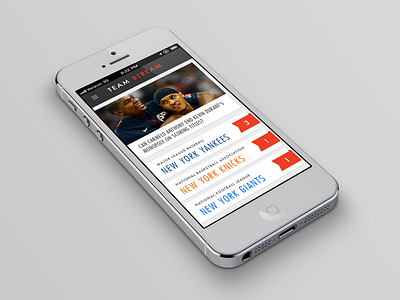 Team Stream App Concept app interface ios iphone mobile phone ribbon sports ui