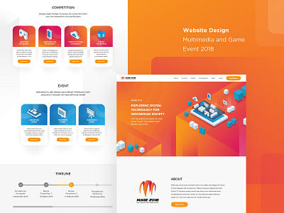 Website Design for MAGE 2018 clean design gradient illustration isometric technology uiux design user interface vector web design website website design