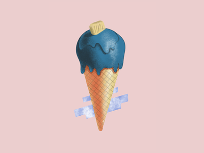 Ice cream 🍨 art blue design digitalart graphisme ice-creamcone icecream illustration illustrations newshot procreate texture