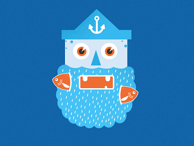 The bearded fisherman beard character design digital fish fisherman flat game hipster illustration ios man