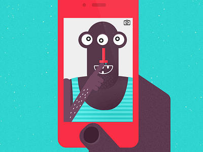 Monster Selfies alishaallport character design flat illustration iphone itsasquaredesign monster selfie texture uidesigner vector