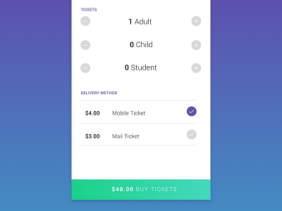 Booking UI app booking events flat design icon interface media mobile ticket ui user experience ux