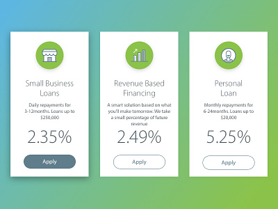 Select your loan product business loans finance icons loan products select ui ui design ui kit ux vector